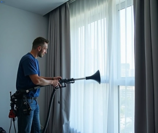 Professional commercial curtain cleaning process equipment Matty Curtain Cleaning docklands-vic